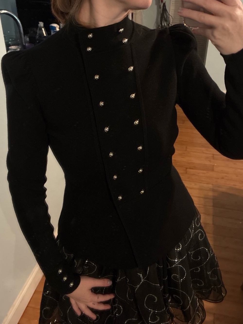White House Black Market Black Military-Inspired Double-Breasted blazer